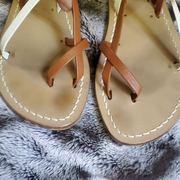 Caruso Sandali Ravello Women's Brown and White Strappy Sandals Size 37 - Picture 2 of 10